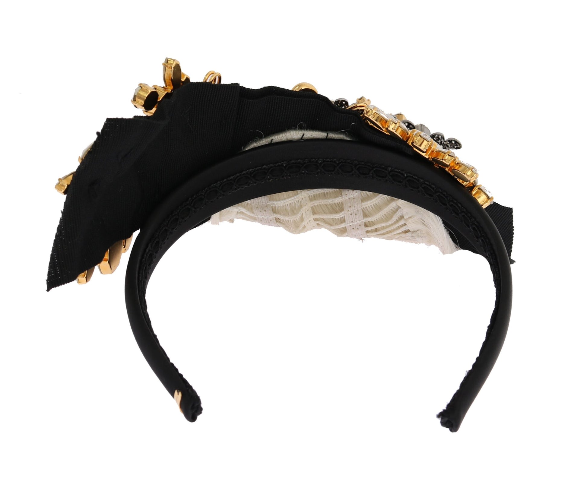Schwarzes Kristallweißes Haar Parrucchiera Stirnband Diadem