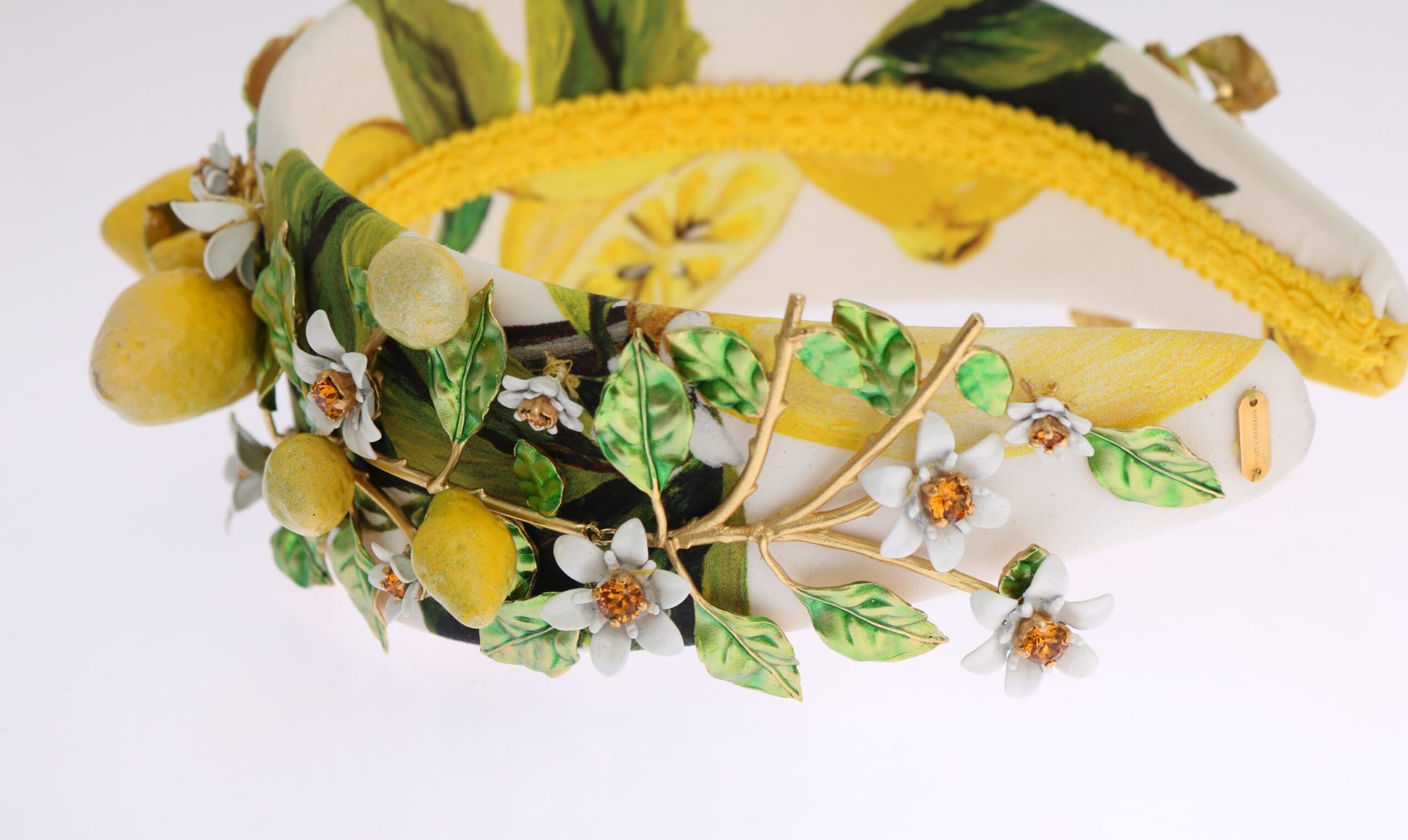 Gelbe Zitronen Sizilien Kristall Diadem Tiara Stirnband