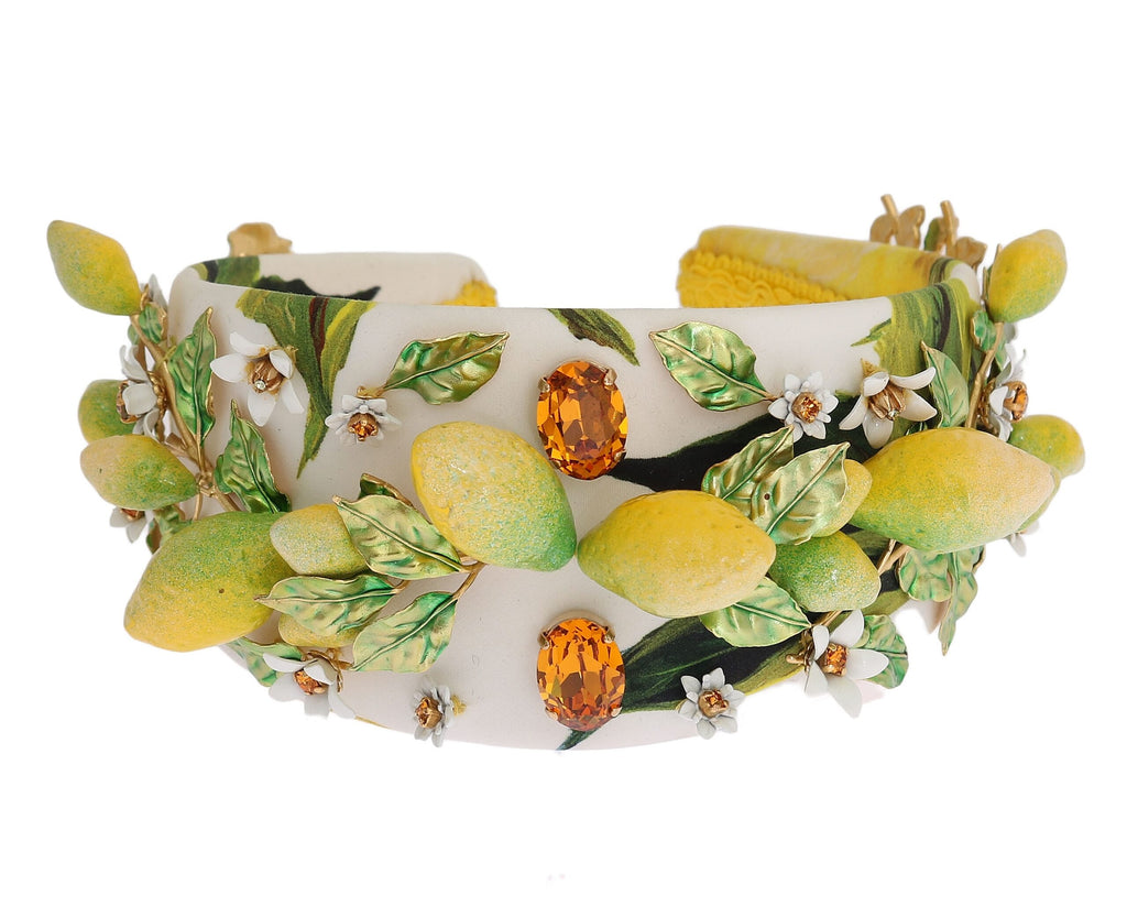 Gelbe Zitronen Sizilien Kristall Diadem Tiara Stirnband