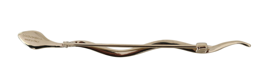 Silber Messing Kristall Spilla Serpente Brosche Pin