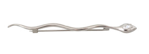 Silberne Messing-Kristall-Spilla-Serpente-Herren-Brosche