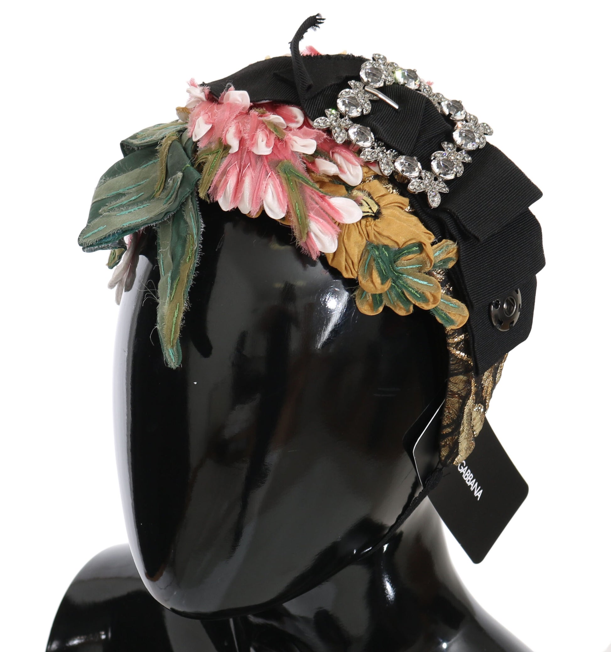 Mehrfarbiges Tiara-Haarband mit floralem Kristallbogen