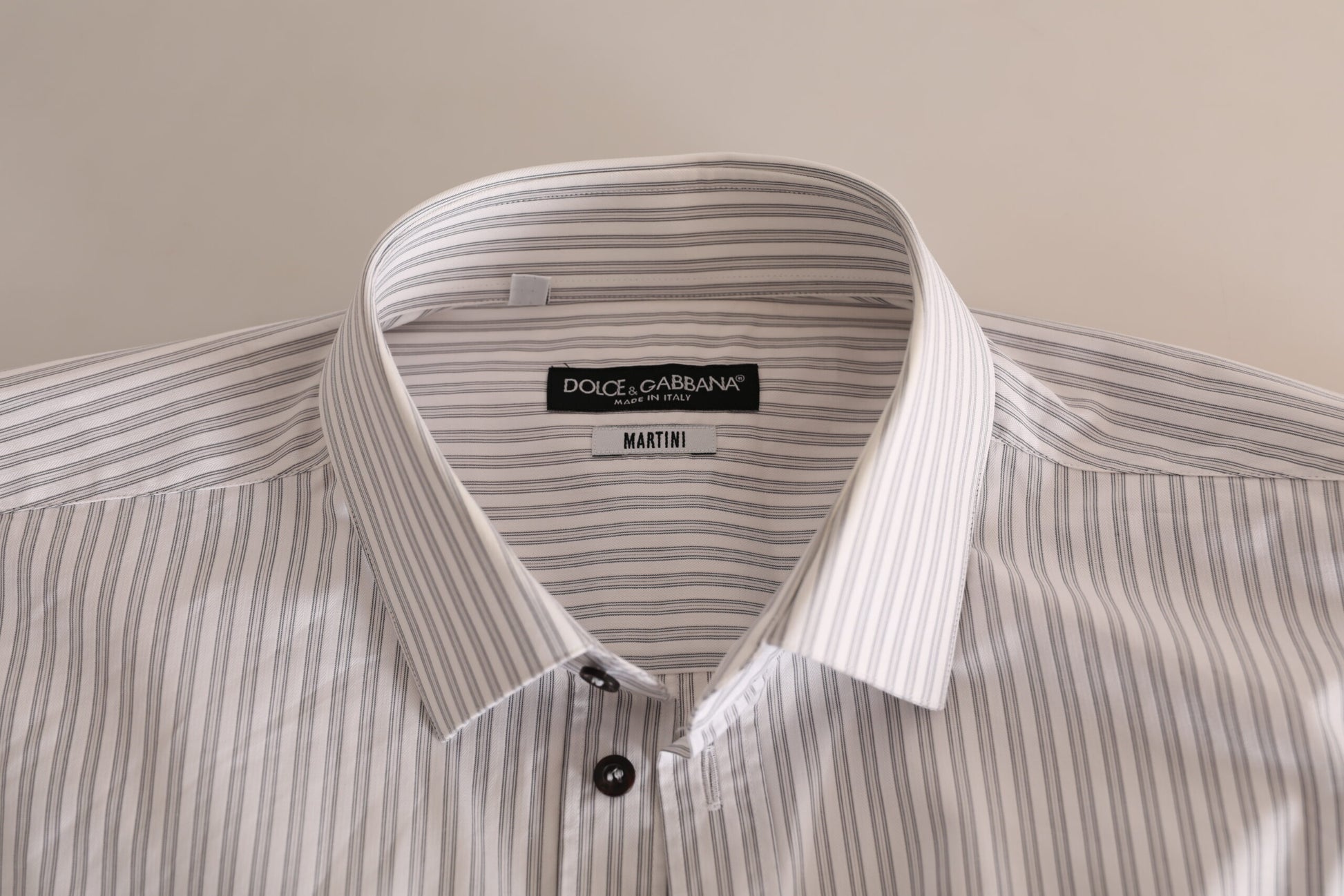 Weißes, gestreiftes MARTINI-Hemd aus Baumwolle