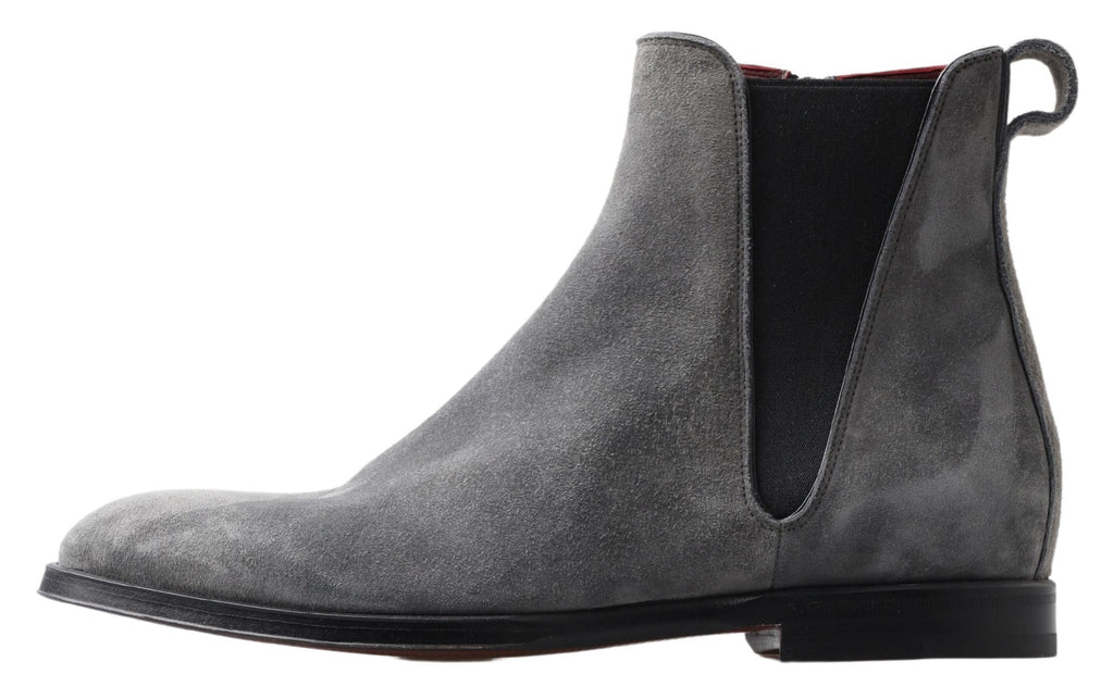 Graue Leder Herren Stiefeletten Schuhe