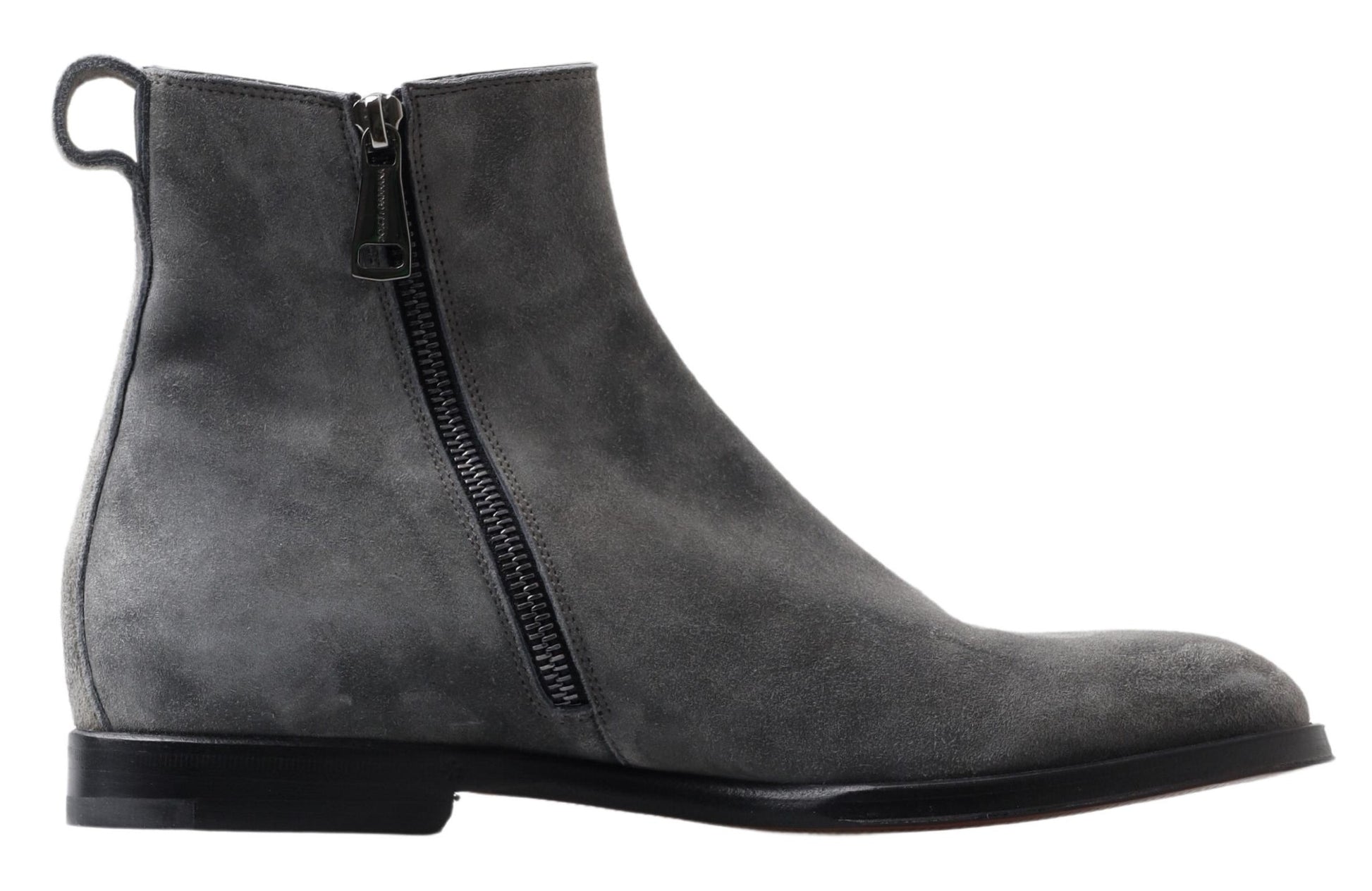 Graue Leder Herren Stiefeletten Schuhe