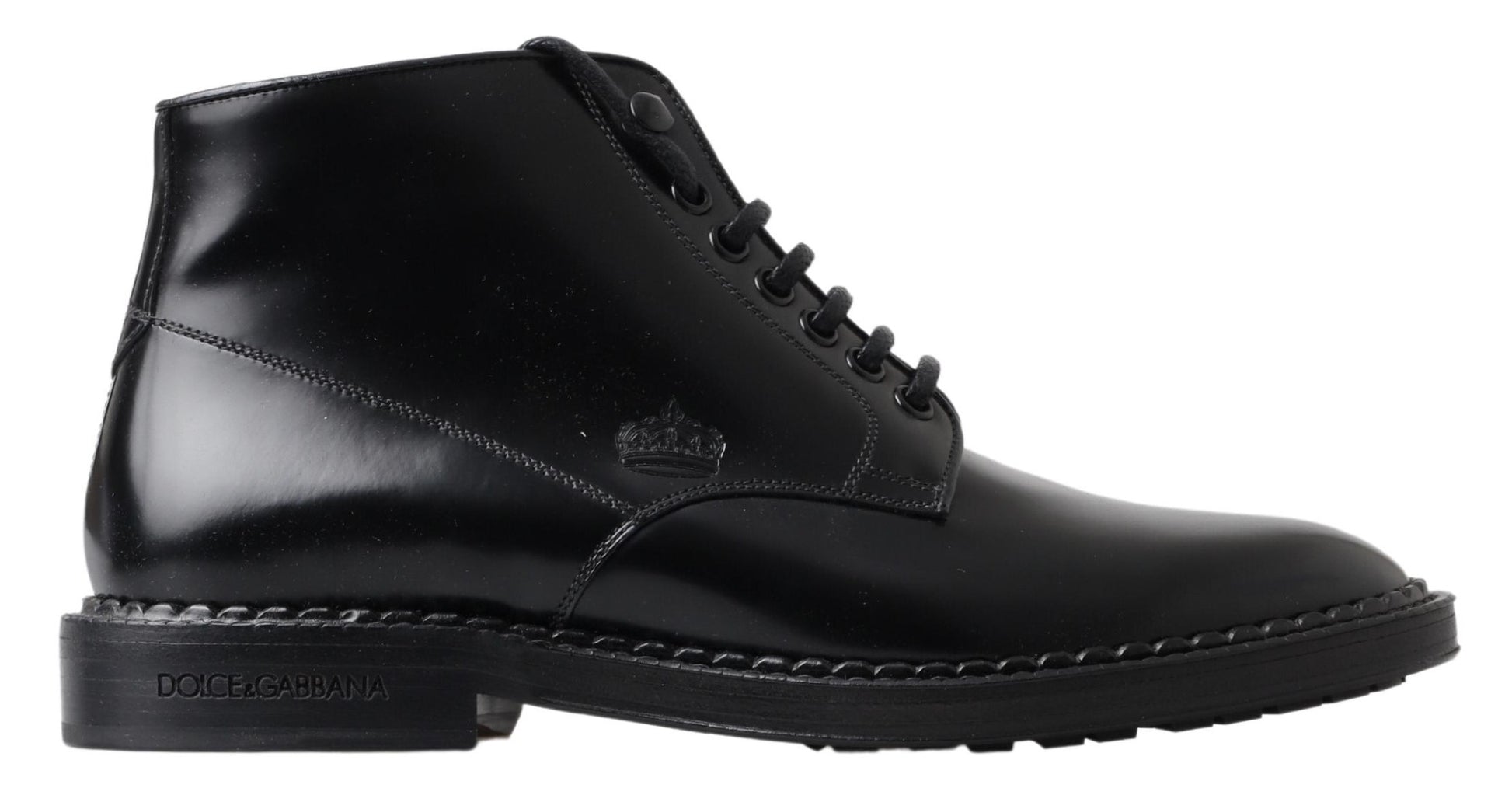 Schwarze Leder Herren Kurze Stiefel Schnürschuhe