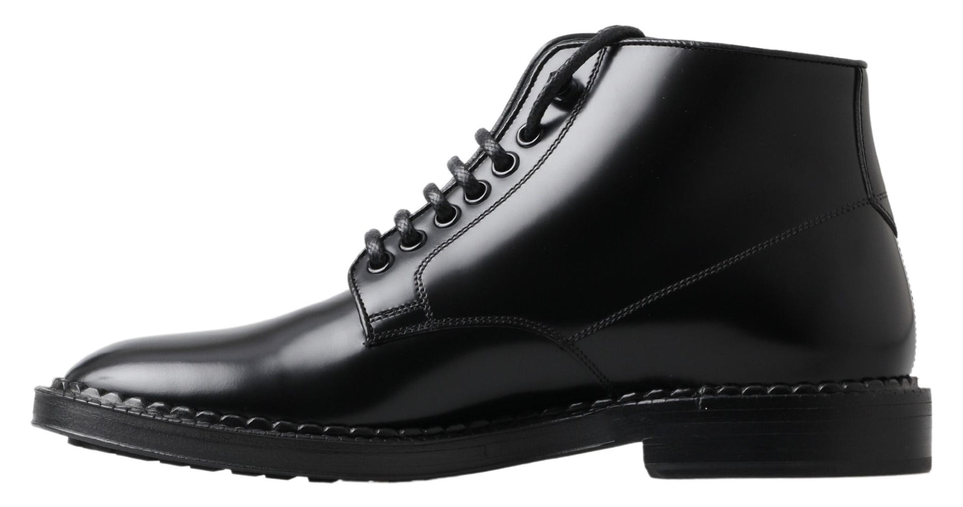 Schwarze Leder Herren Kurze Stiefel Schnürschuhe