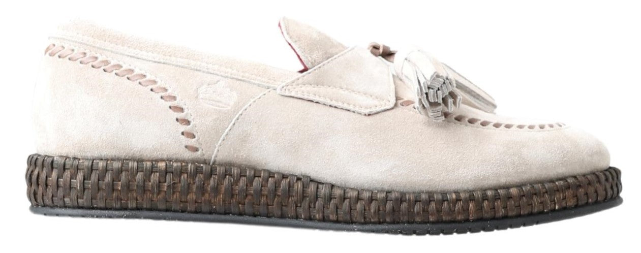 Elfenbeinfarbene Espadrilles aus Wildleder für Herren