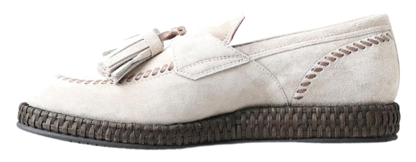 Elfenbeinfarbene Espadrilles aus Wildleder für Herren
