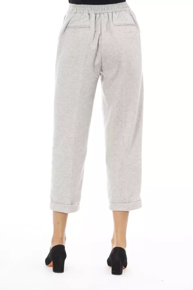 Graue Wollhose für Damen