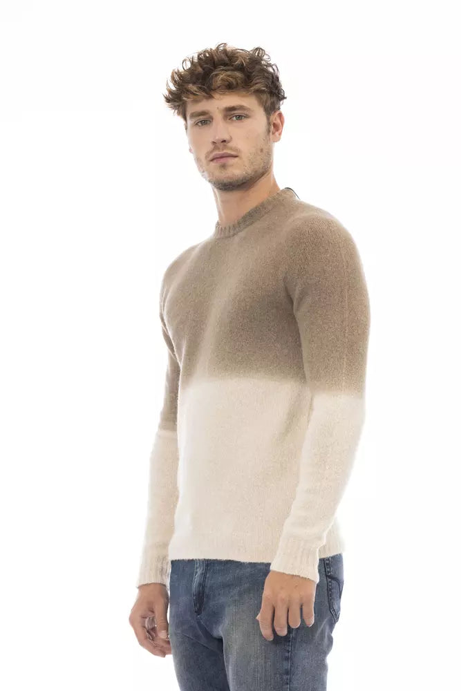 Beige Alpaka Herren Pullover