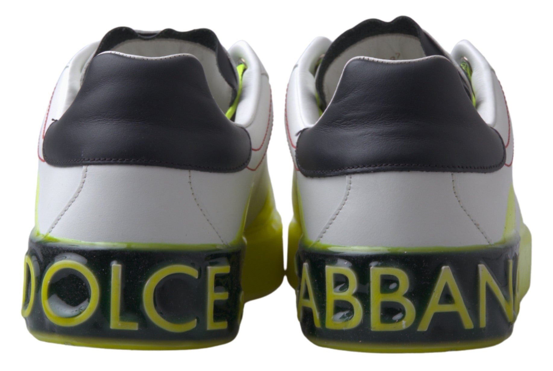 Weiß-gelbe Portofino-Sneakers aus Leder
