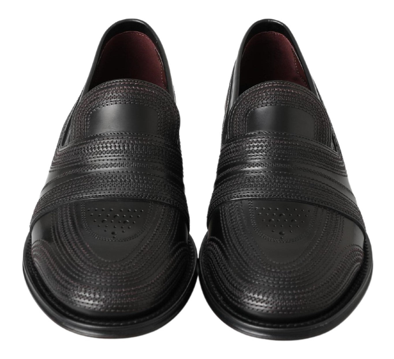 Schwarze Slipper-Loafer aus Leder mit Nähten