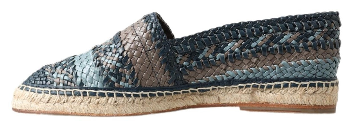 Blaugraue Buffalo-Espadrilles aus Leder