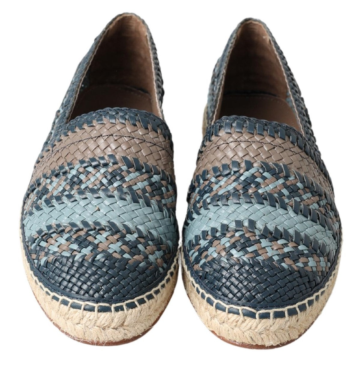 Blaugraue Buffalo-Espadrilles aus Leder