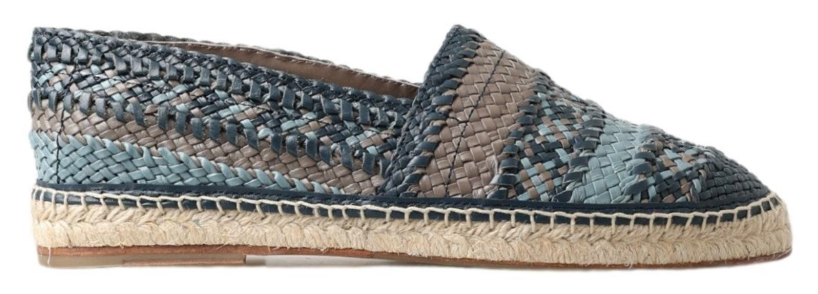 Blaugraue Buffalo-Espadrilles aus Leder