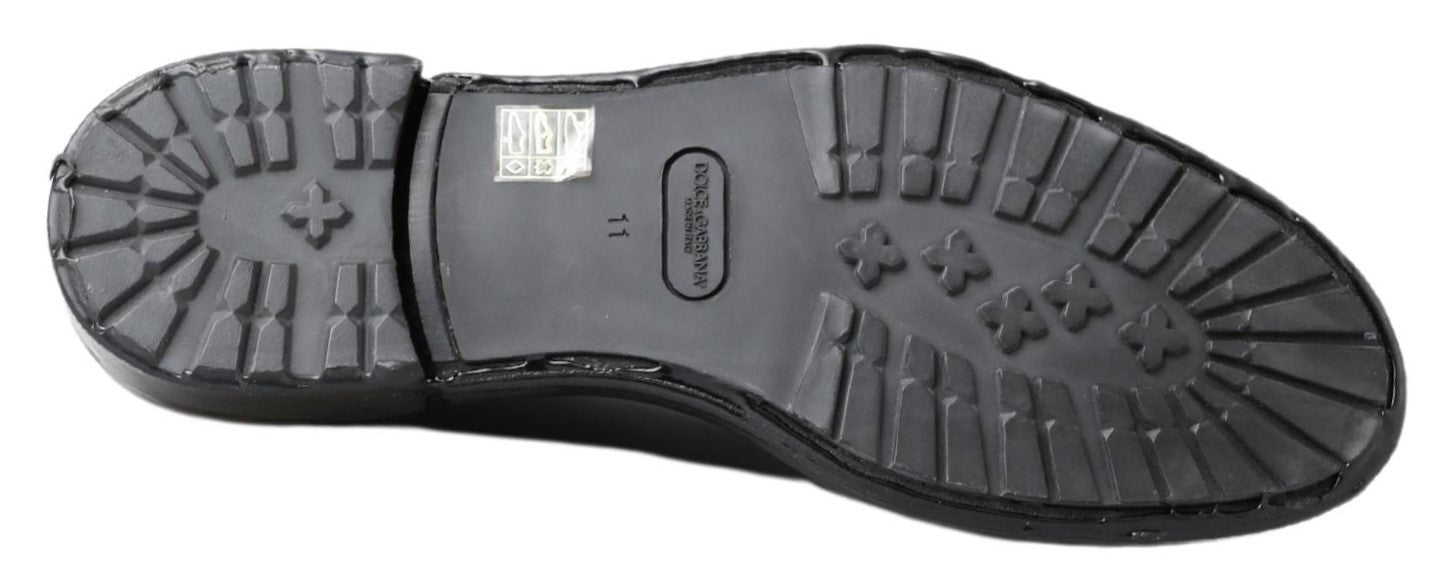 Schwarze Derby-Schuhe aus Leder
