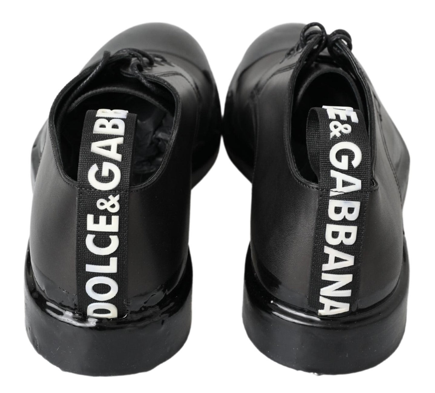 Schwarze Derby-Schuhe aus Leder