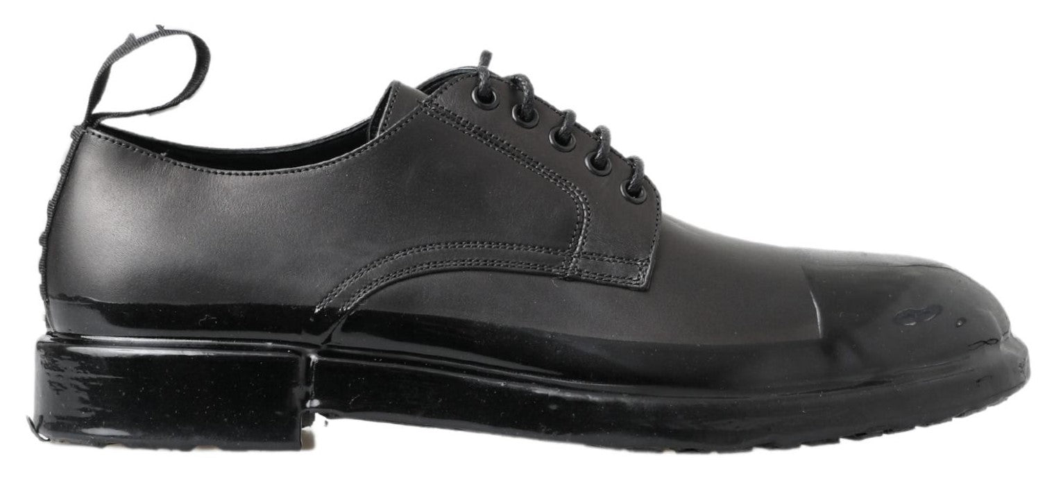 Schwarze Derby-Schuhe aus Leder