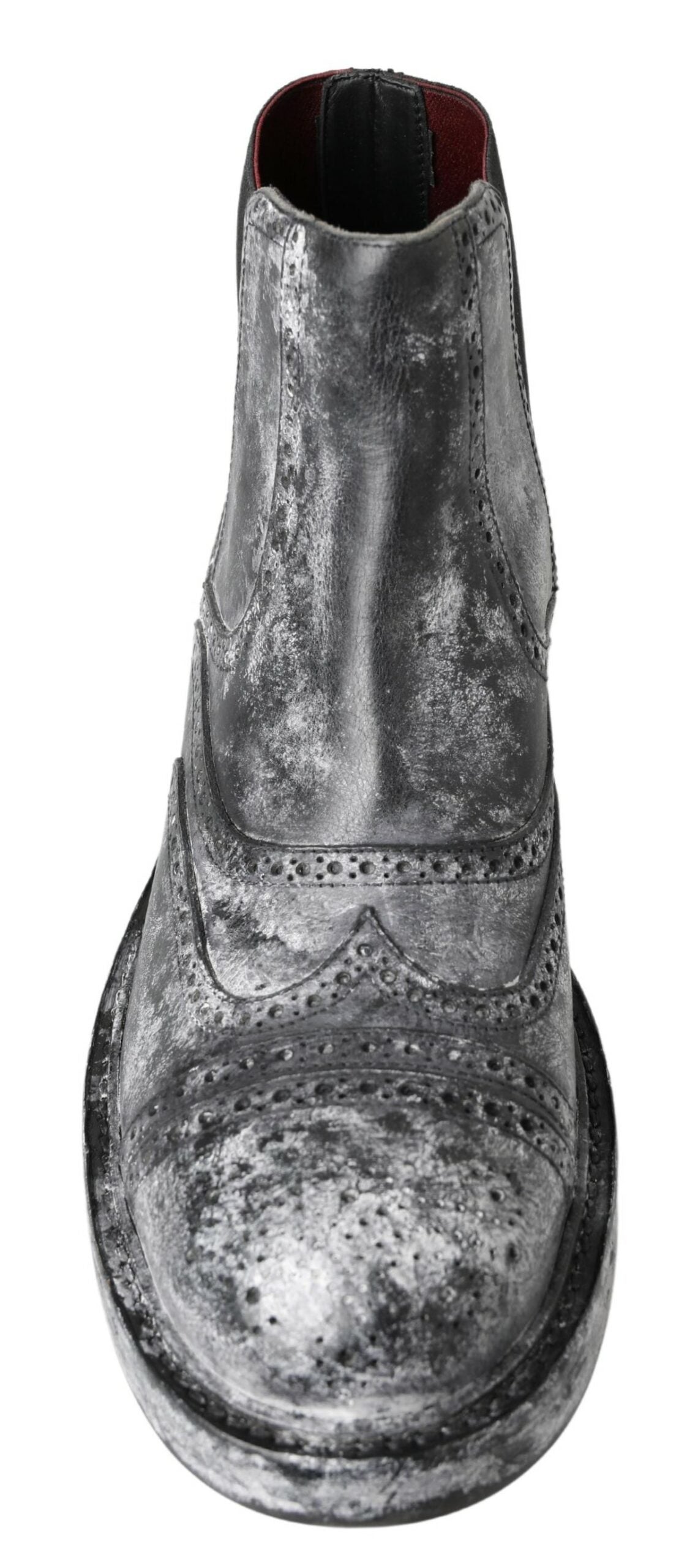Schwarz-graue Lederstiefeletten