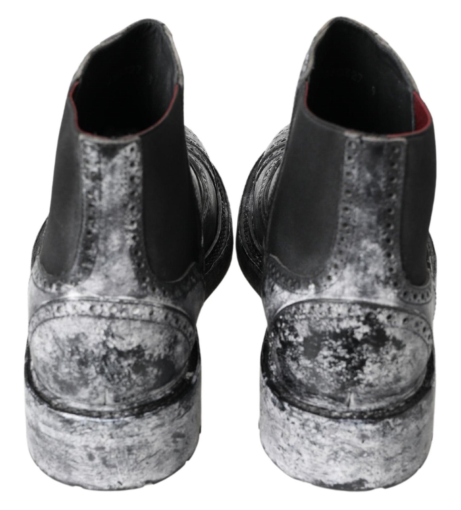 Schwarz-graue Lederstiefeletten