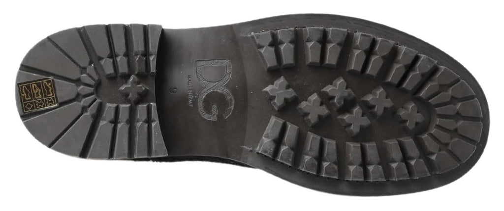 Schwarz-graue Lederstiefeletten