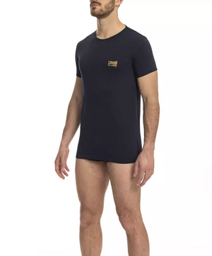 Blaues Herren-T-Shirt aus Baumwolle
