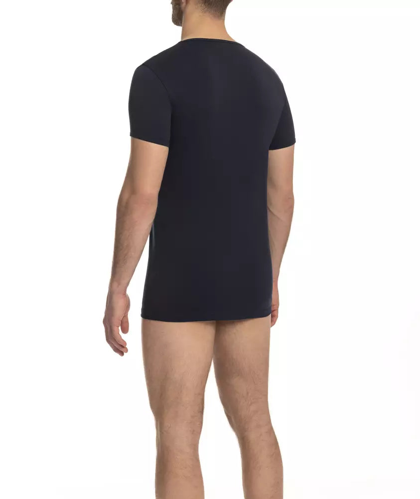 Blaues Herren-T-Shirt aus Baumwolle