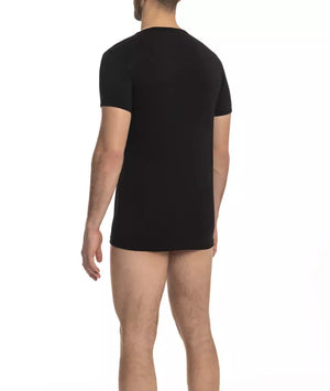 Schwarzes Herren-T-Shirt aus Baumwolle