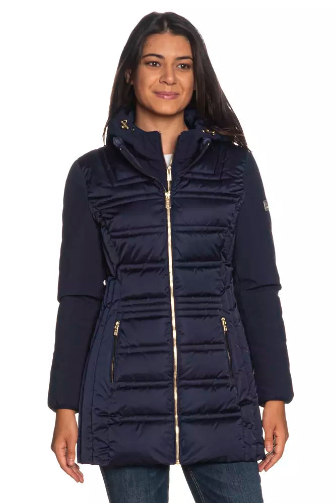 Blaue Polyester-Damenjacke