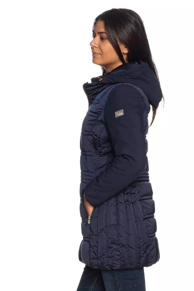 Blaue Polyester-Damenjacke