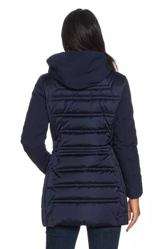 Blaue Polyester-Damenjacke