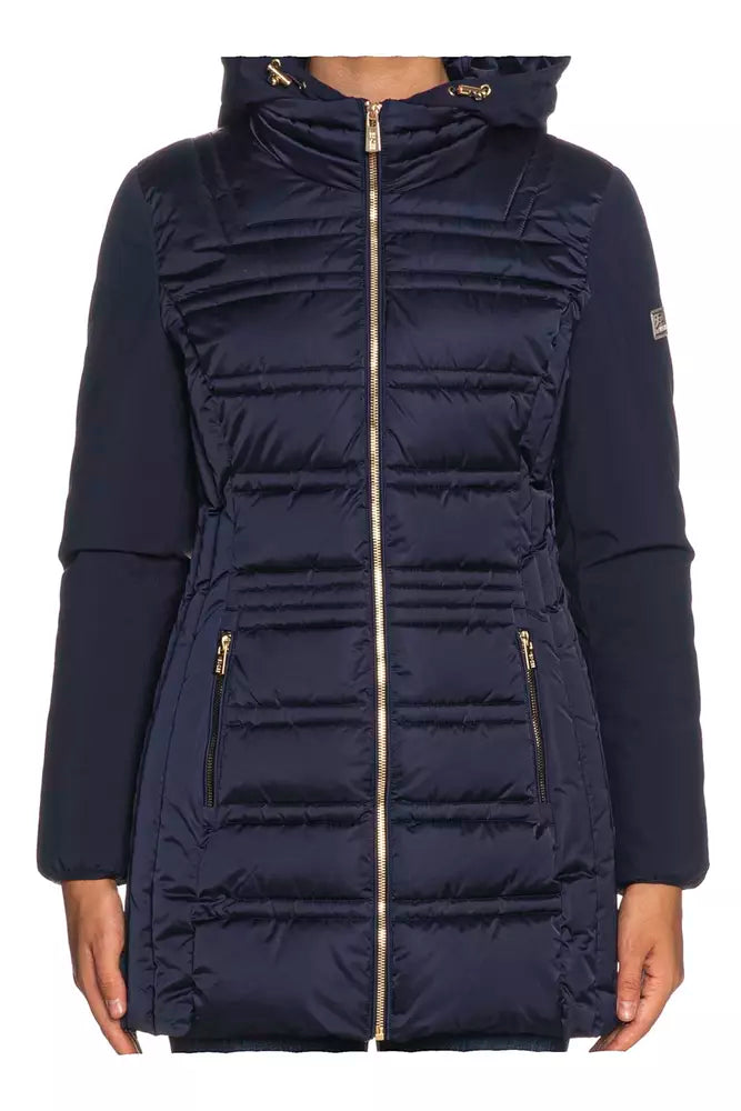 Blaue Polyester-Damenjacke