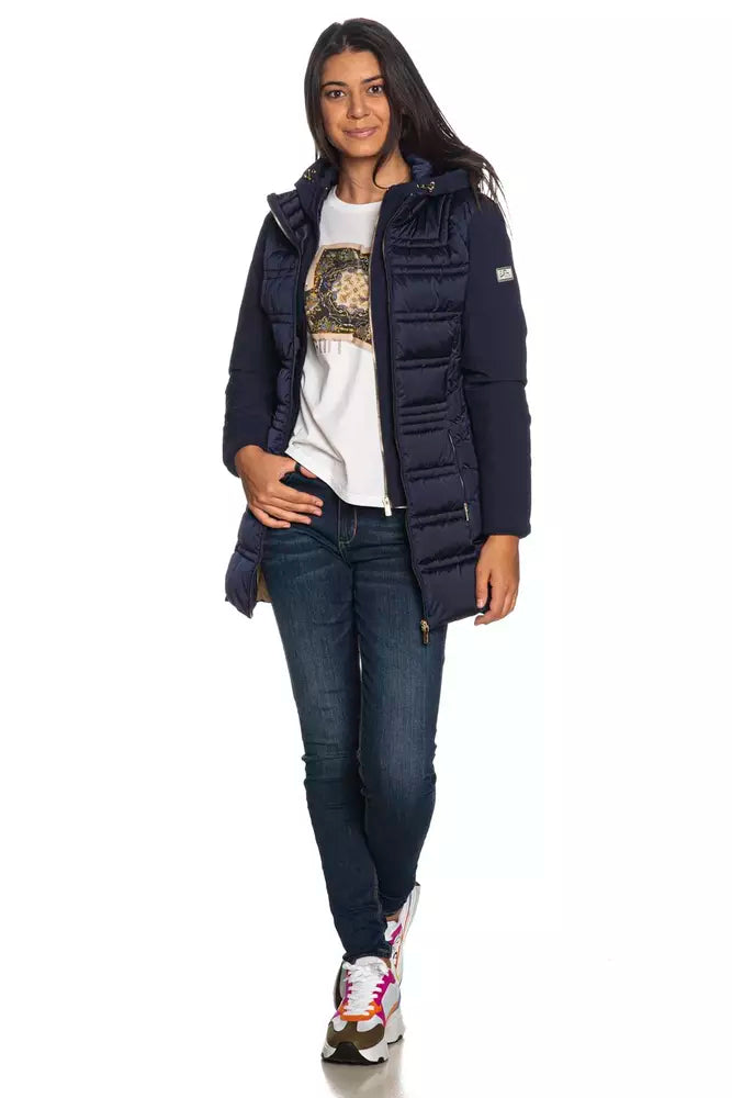 Blaue Polyester-Damenjacke