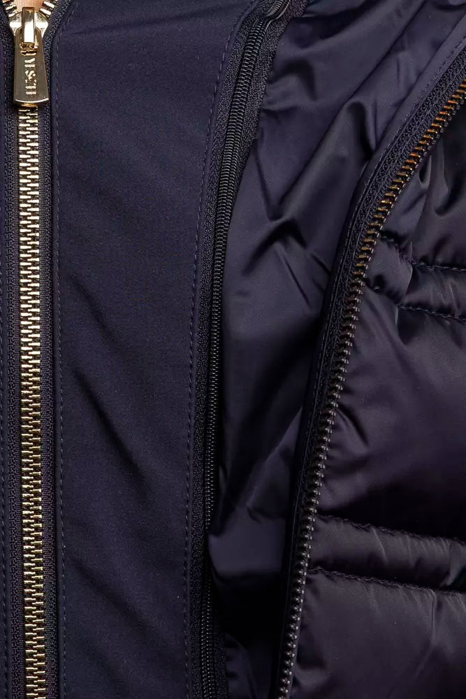 Blaue Polyester-Damenjacke
