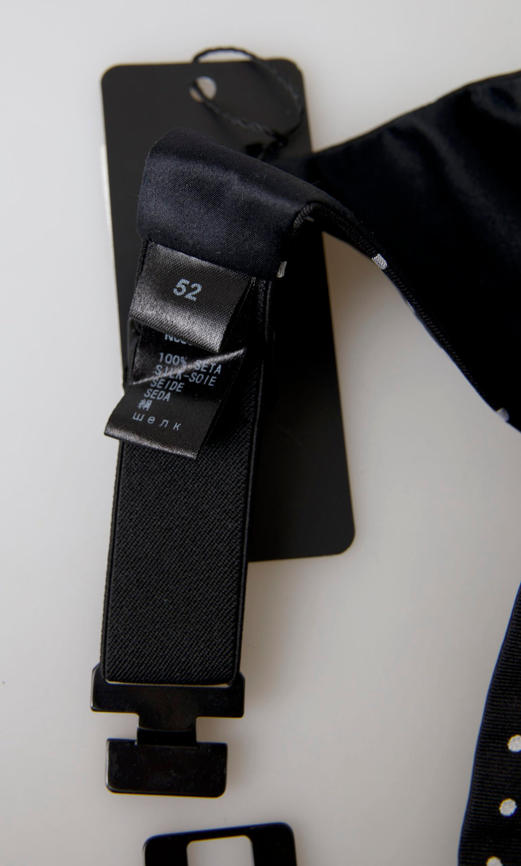 Schwarzer Smokinggürtel aus Seide mit Polka-Taille, Kummerbund