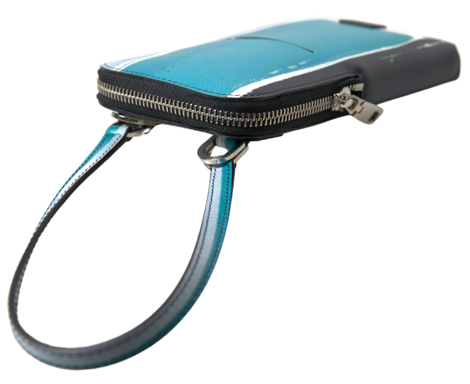Blaue Leder Geldbörse Crossbody Sling Handytasche Unisex