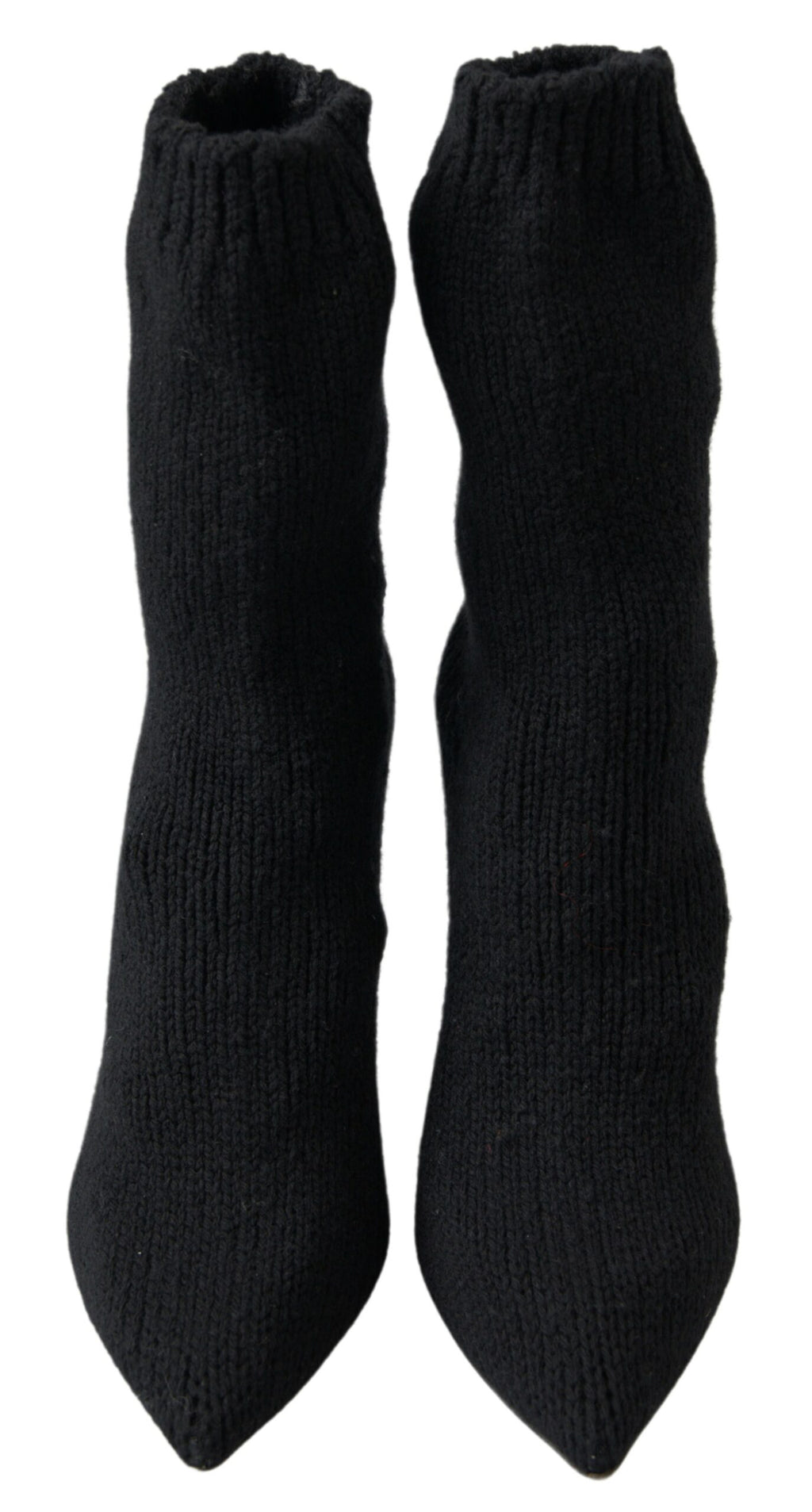 Schwarze Stiefeletten mit Stilettoabsatz und mittlerer Wadenhöhe für Damen