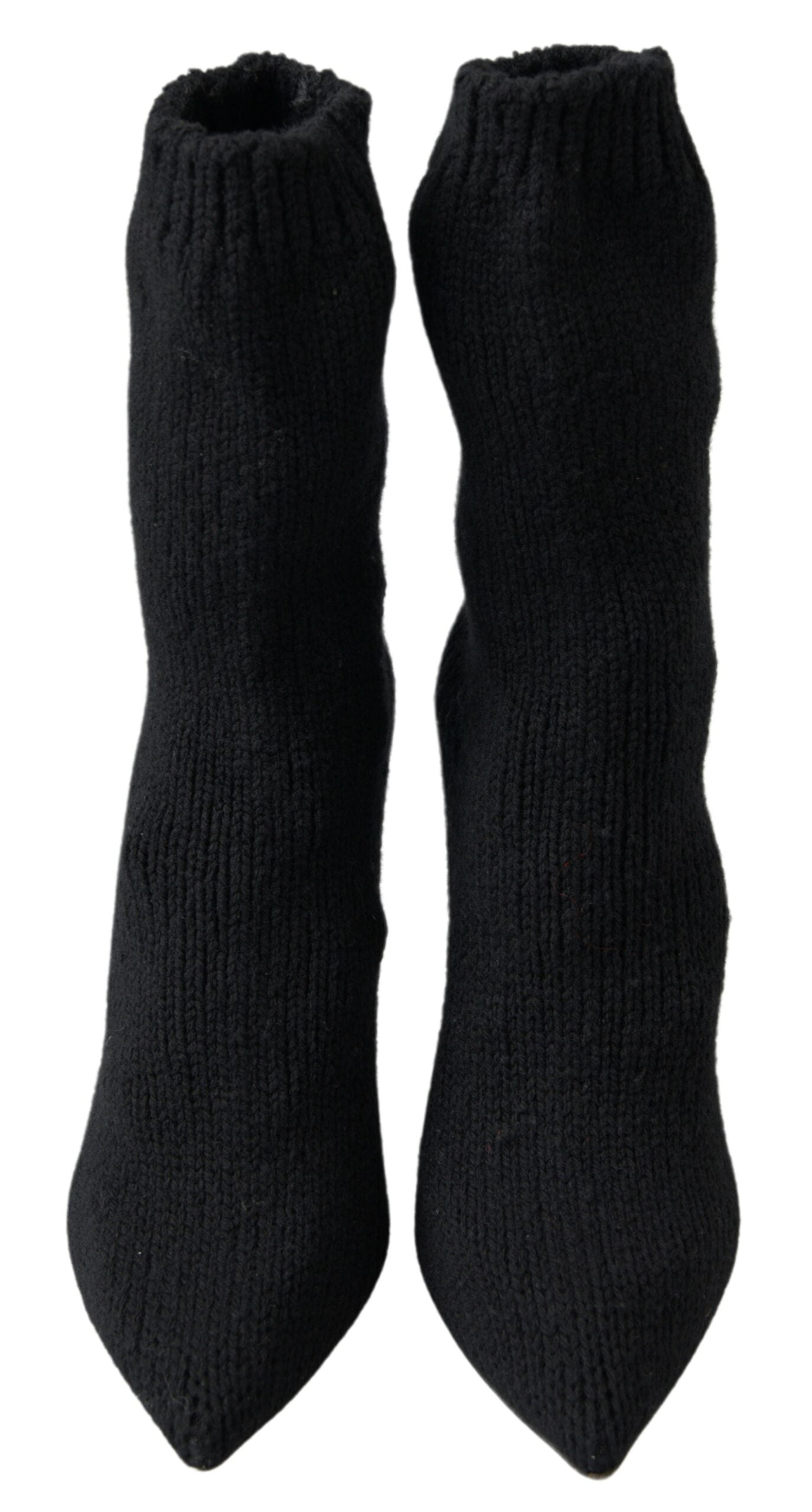 Schwarze Stiefeletten mit Stilettoabsatz und mittlerer Wadenhöhe für Damen