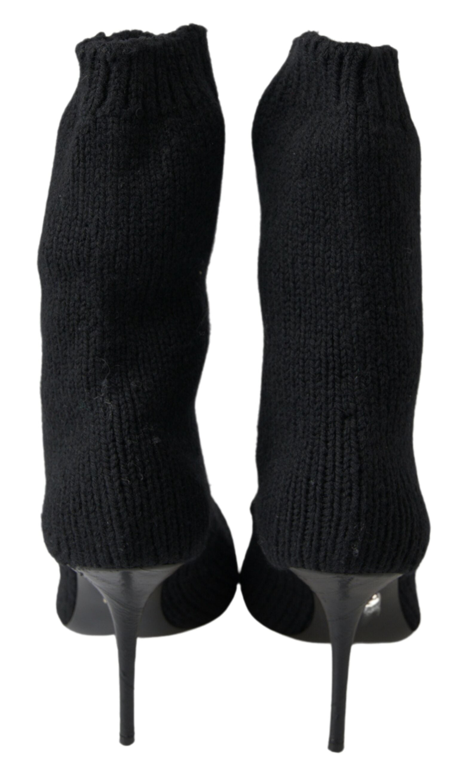 Schwarze Stiefeletten mit Stilettoabsatz und mittlerer Wadenhöhe für Damen