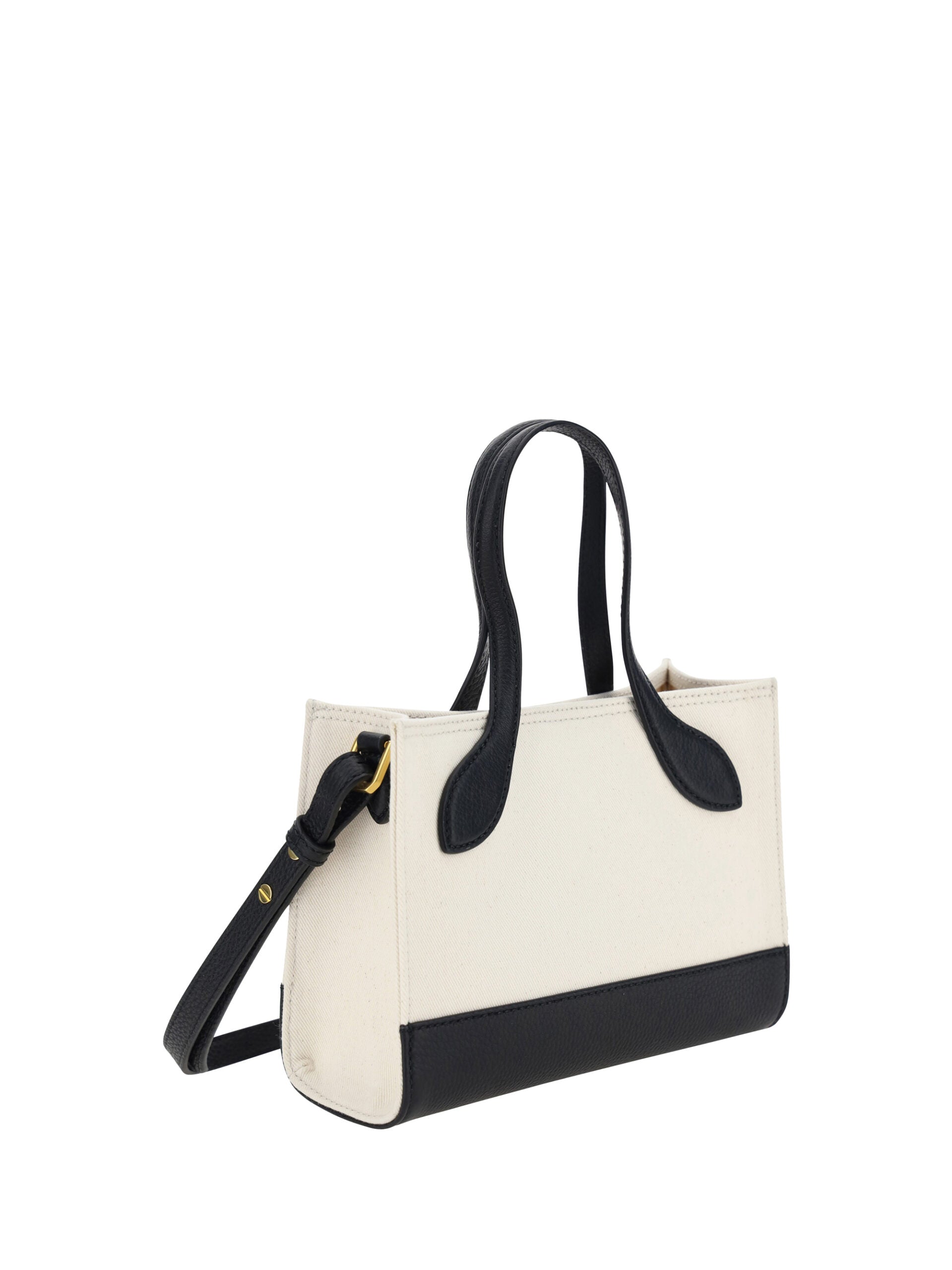 Schicke Kontrast-Mini-Lederhandtasche