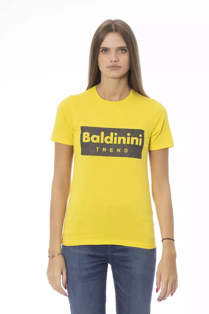 Gelbes Damen-T-Shirt aus Baumwolle