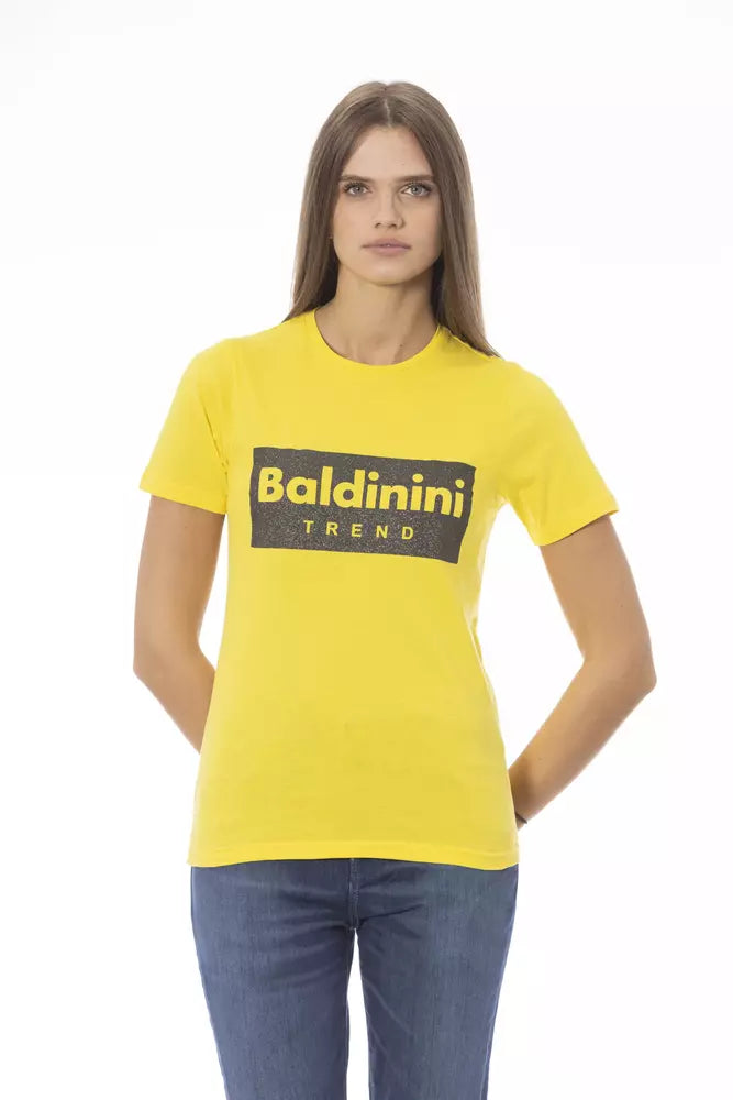 Gelbes Damen-T-Shirt aus Baumwolle
