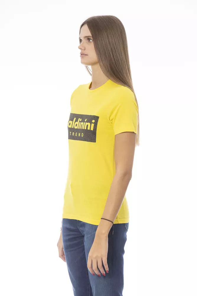 Gelbes Damen-T-Shirt aus Baumwolle