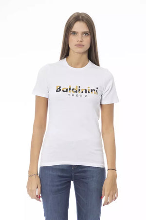 Weißes Damen-T-Shirt aus Baumwolle