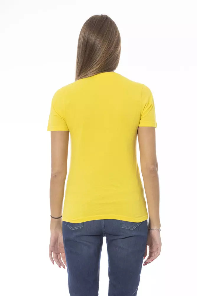 Gelbes Damen-T-Shirt aus Baumwolle