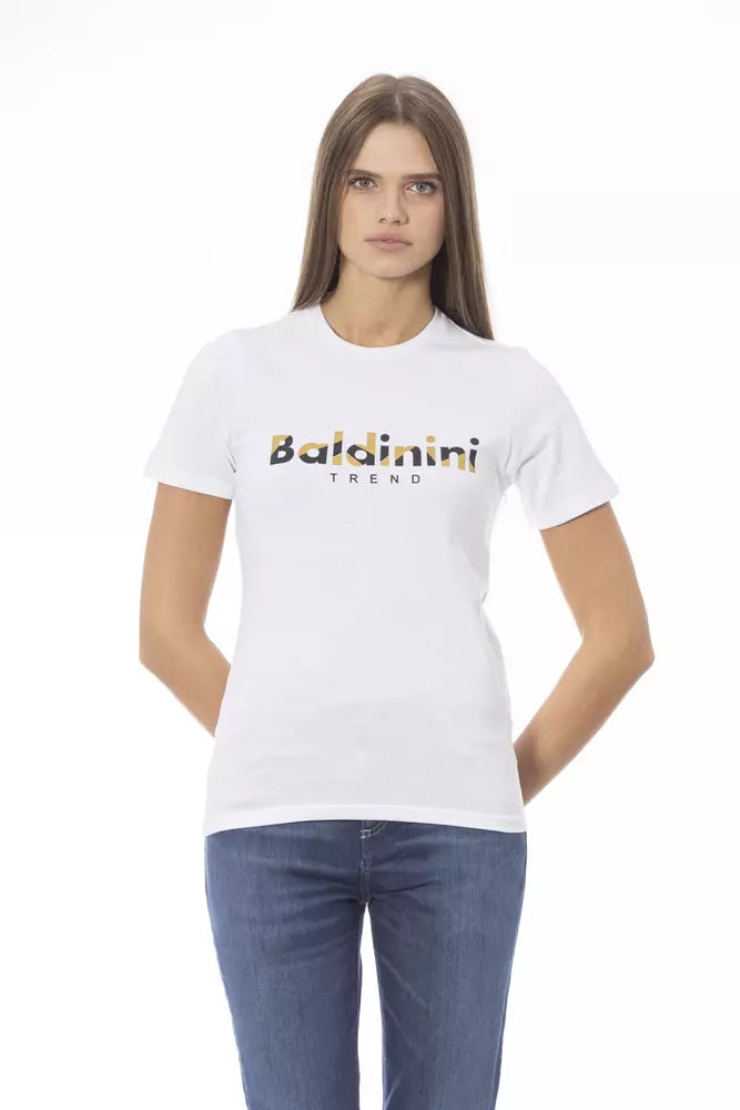 Weißes Damen-T-Shirt aus Baumwolle