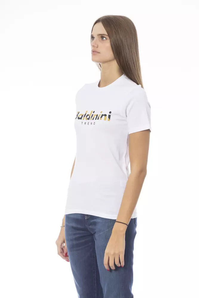 Weißes Damen-T-Shirt aus Baumwolle
