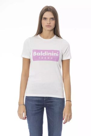 Weißes Damen-T-Shirt aus Baumwolle