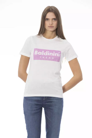 Weißes Damen-T-Shirt aus Baumwolle